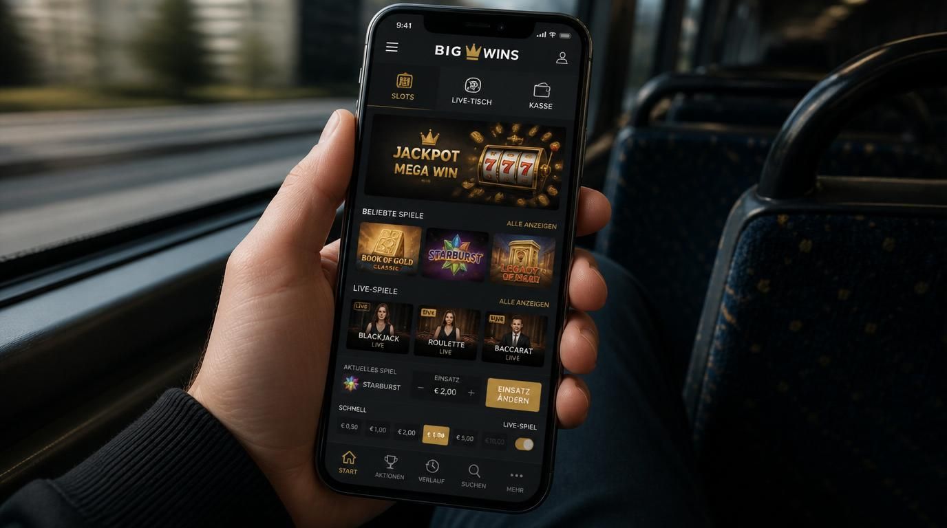 Mobiles Spielen unterwegs mit klarer Oberfläche