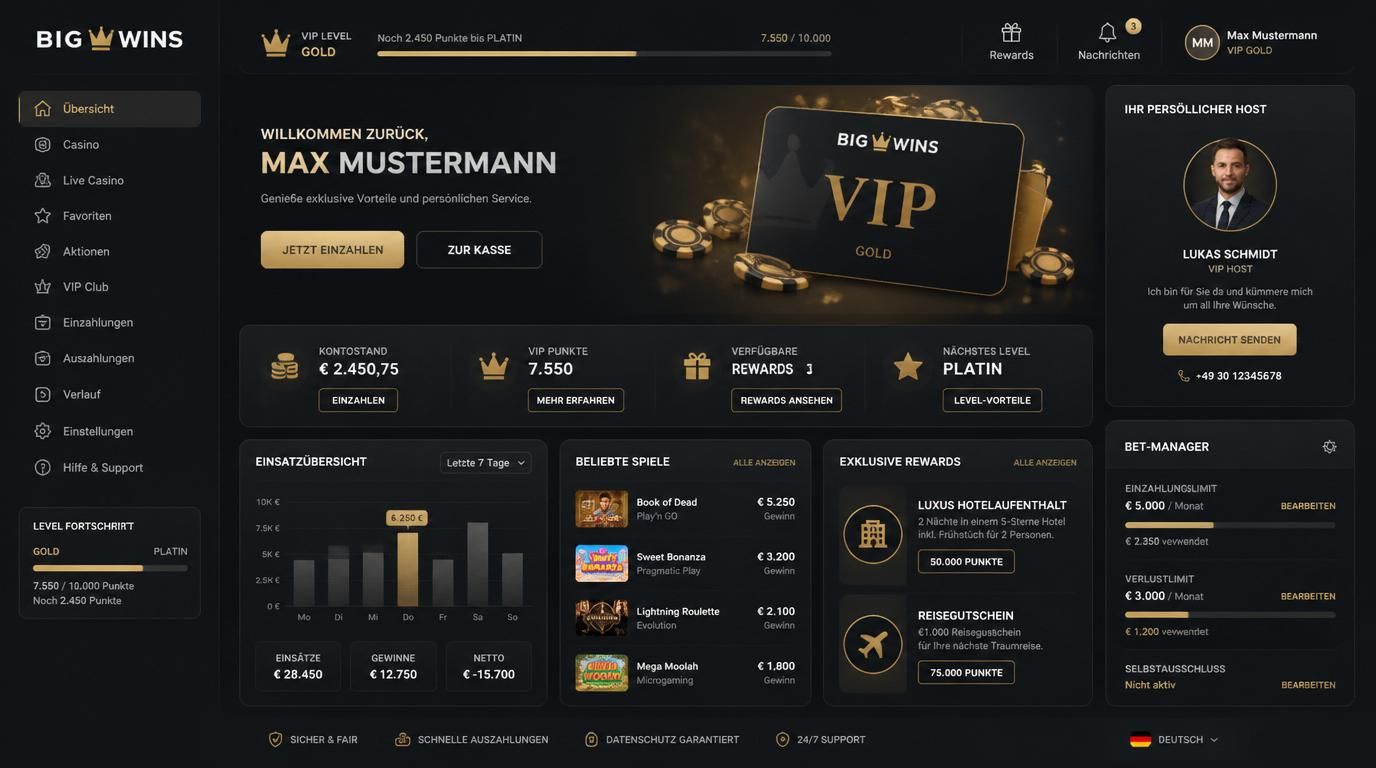 VIP Betreuung, Limits und Luxus Rewards im Fokus 
